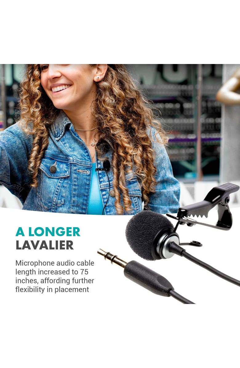 MOVO WMX-LAV Lavalier Microphone for The WMX-1, WMX-7, WMX-20 and Edge Wireless Systems, Alternate, color, Black