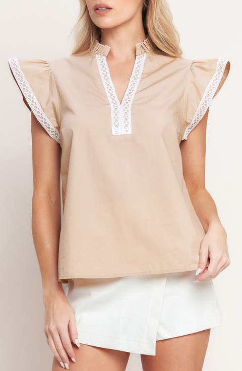 Flutter Sleeve Woven Top