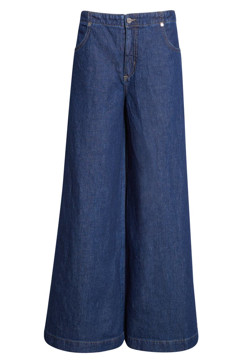 Dillon Mid Rise Wide Leg Jeans, Alternate, color, DARK STONE