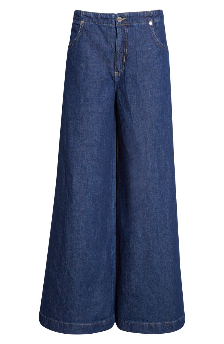 TWP Dillion Mid Rise Wide Leg Jeans, Main, color, Dark Stone