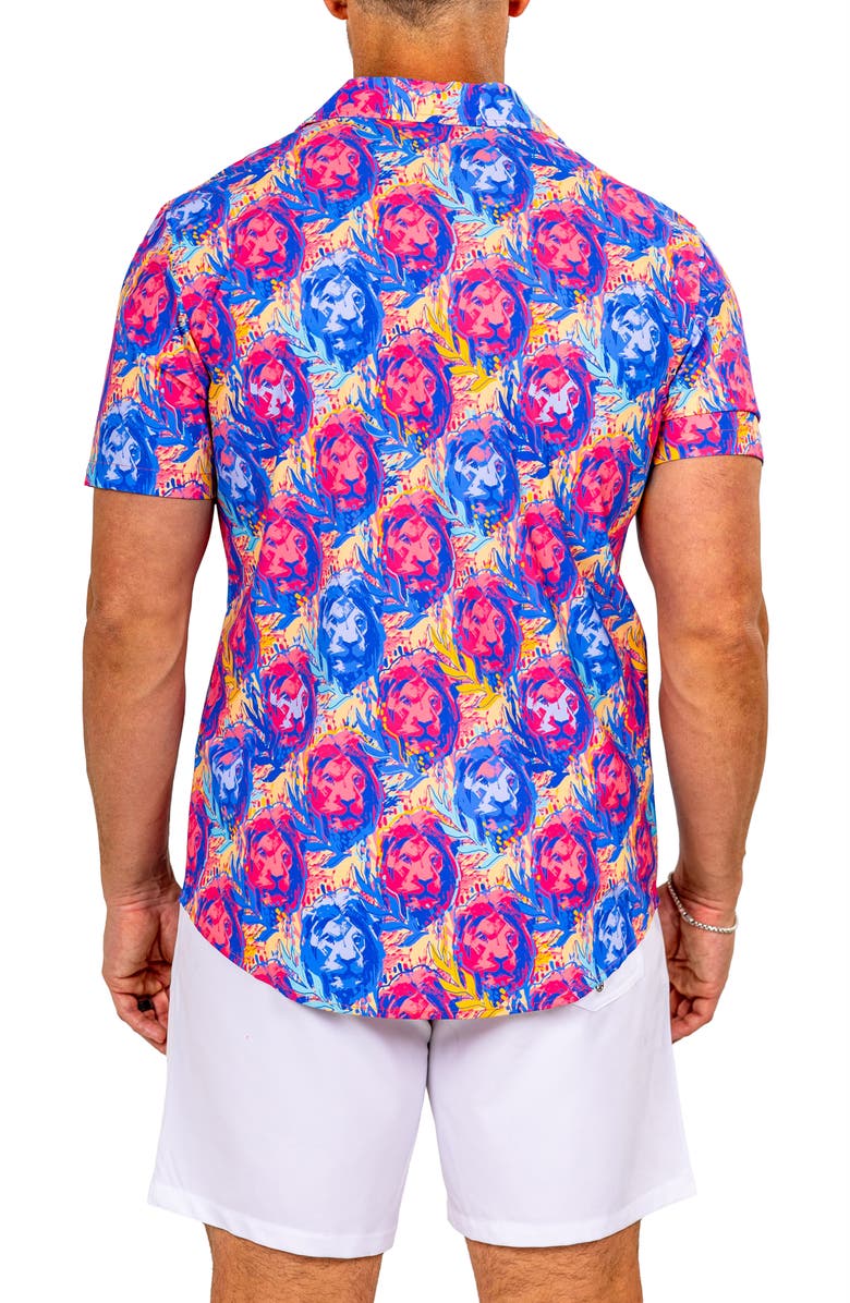 Maceoo Marthy Red Camp Shirt, Alternate, color, 