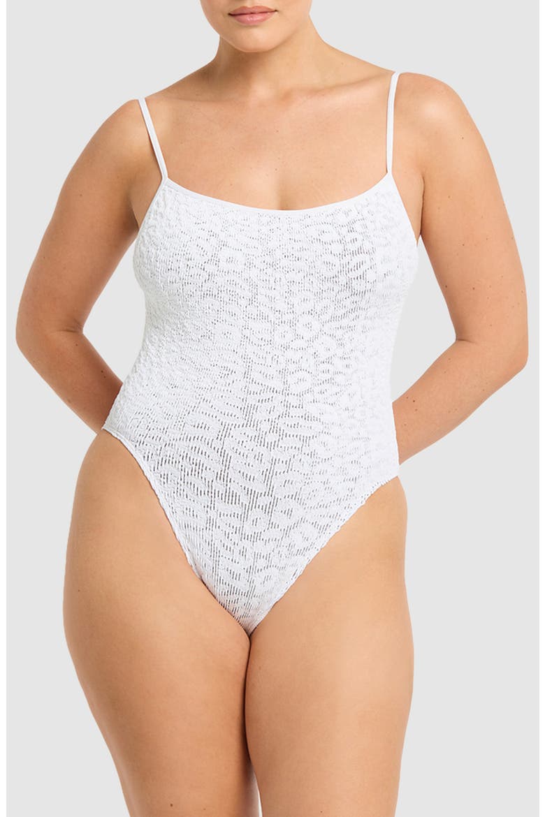 Low Palace One-Piece Swimsuit, Alternate, color, OPTIC WHITE LEOPARD
