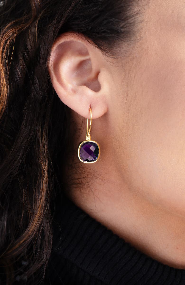 SAACHI Cushion Stone Drop Earrings, Alternate, color, Purple