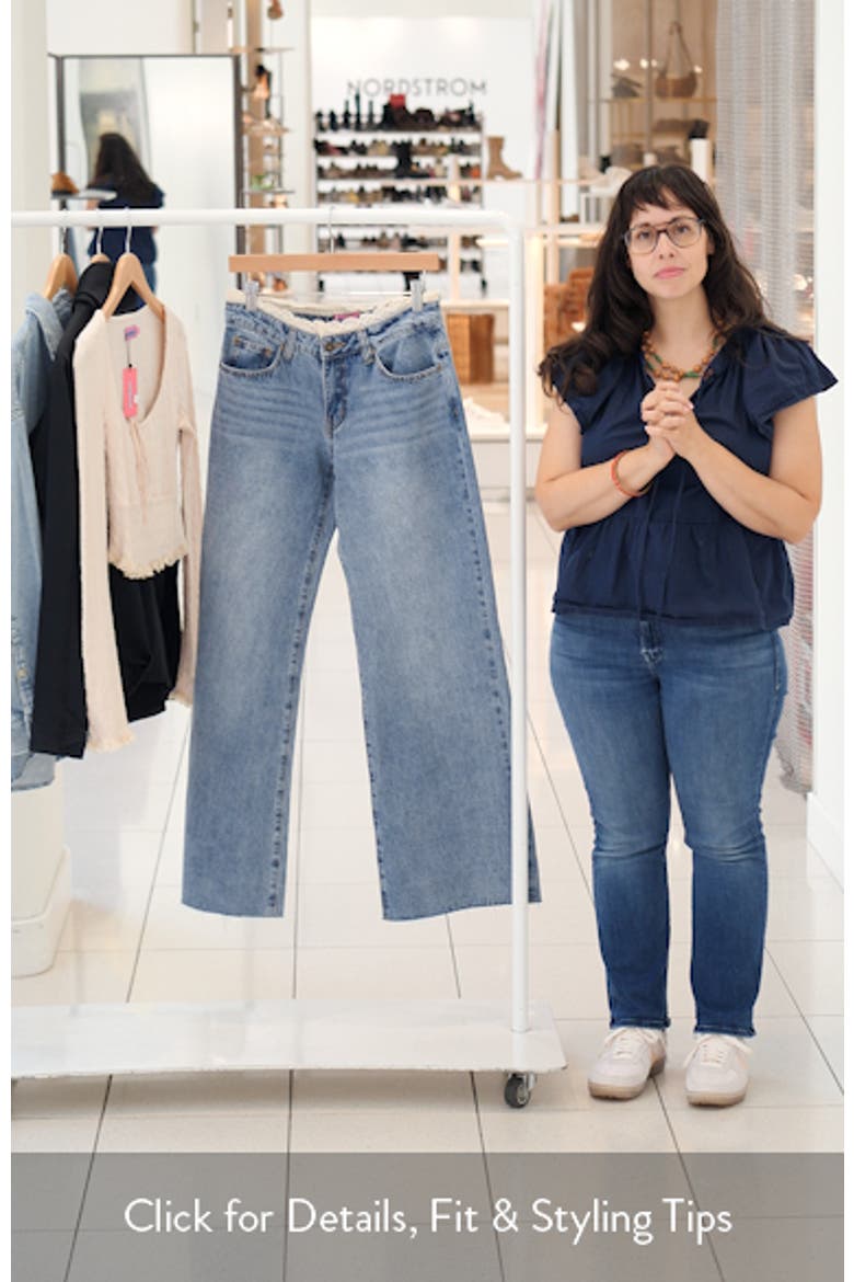 Karlie Lace Trim Low Rise Wide Leg Jeans video