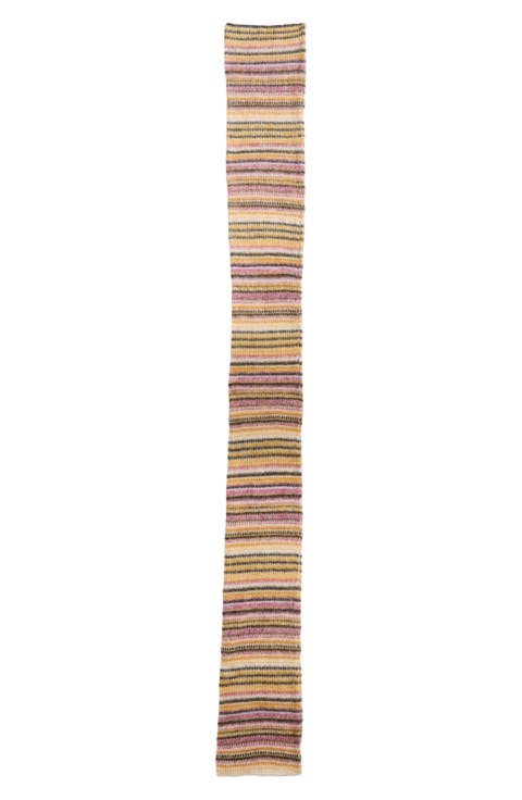 Mouna Stripe Jacquard Mohair & Wool Blend Scarf