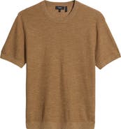 Theory Kolben Pacific Short Sleeve Textured Knit Sweater