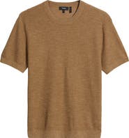 Theory Kolben Pacific Short Sleeve Textured Knit Sweater