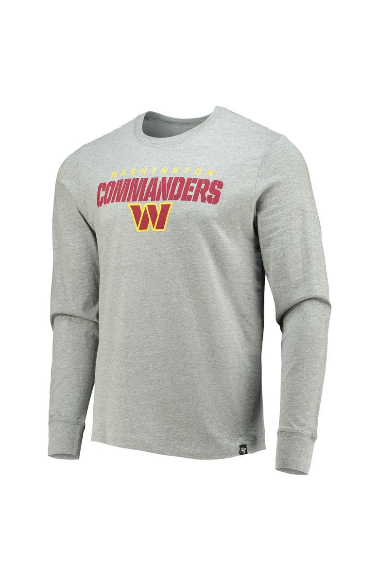 '47 Men's '47 Heathered Gray Washington Commanders Traction Super Rival Long Sleeve T-Shirt, Alternate, color, Heather Gray