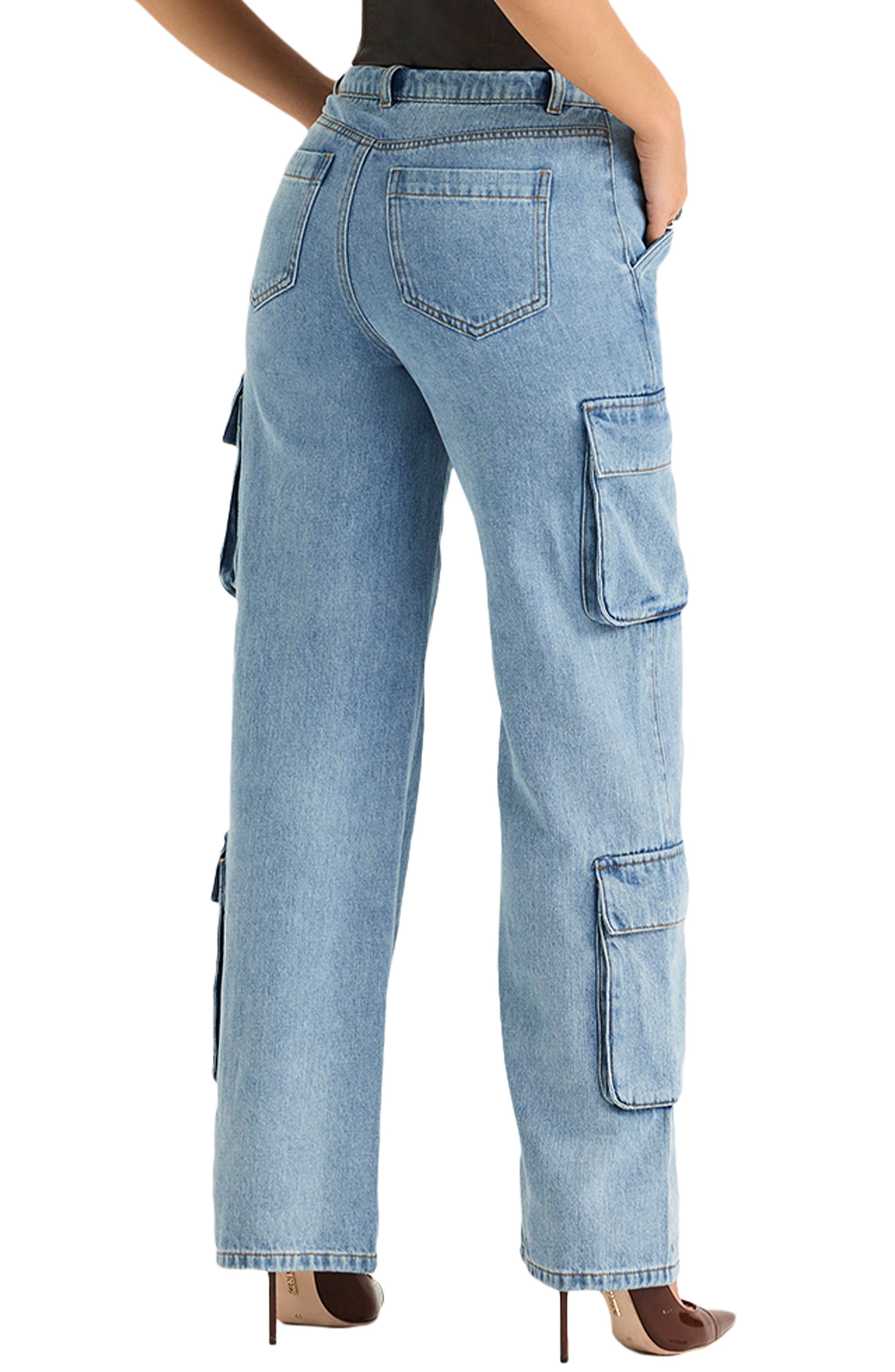Ria Washed Utility Cargo Jeans - image 2