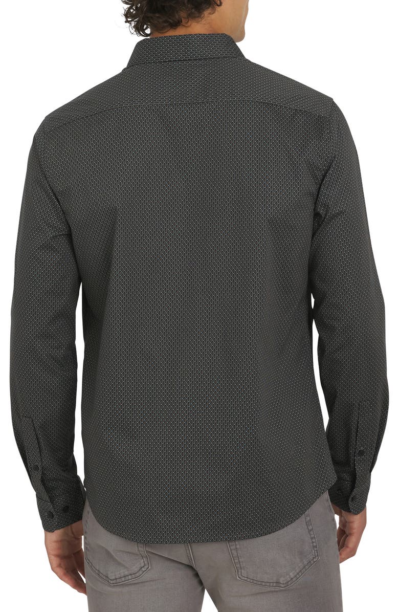 DKNY SPORTSWEAR Campbell Stretch Cotton Button-Up Shirt, Alternate, color, Black