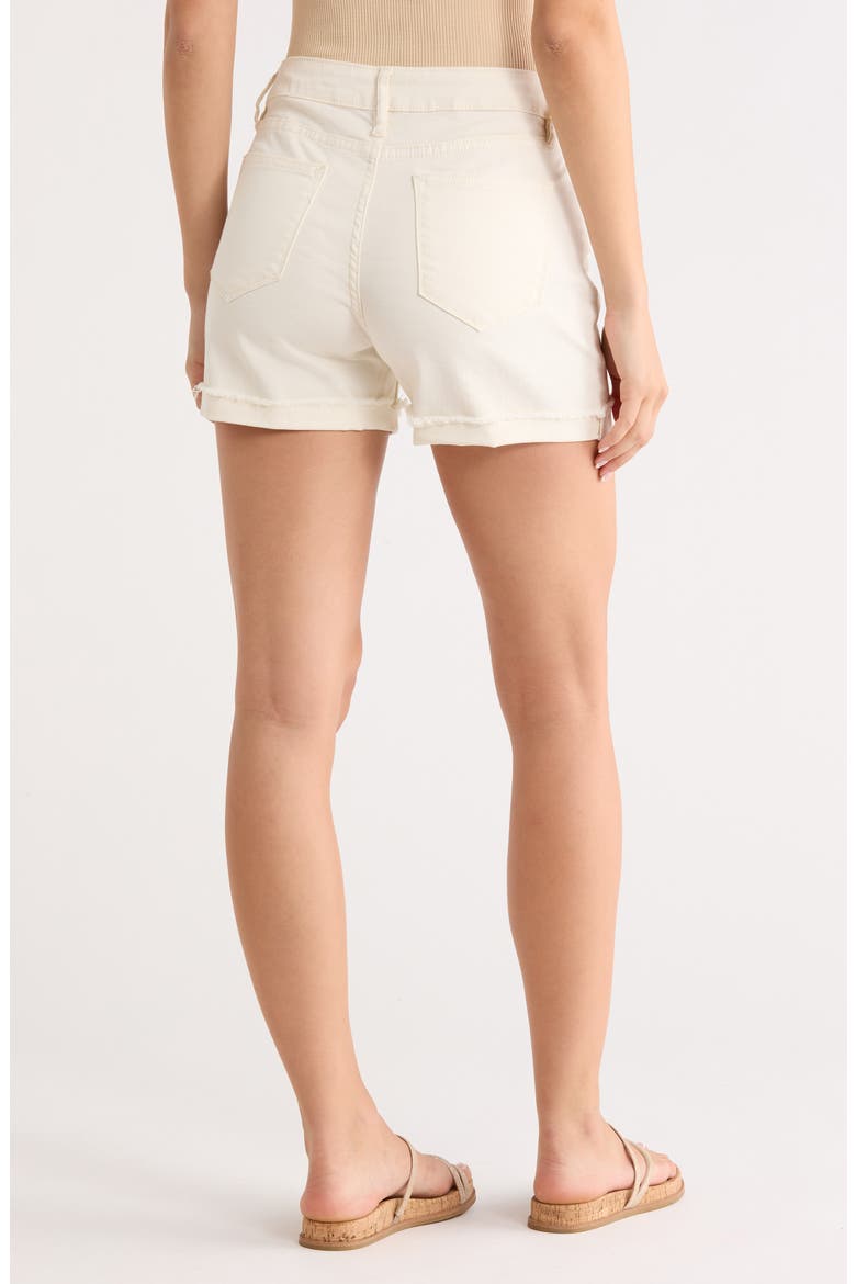 Mid Rise Cuffed Denim Shorts, Alternate, color, ECRU
