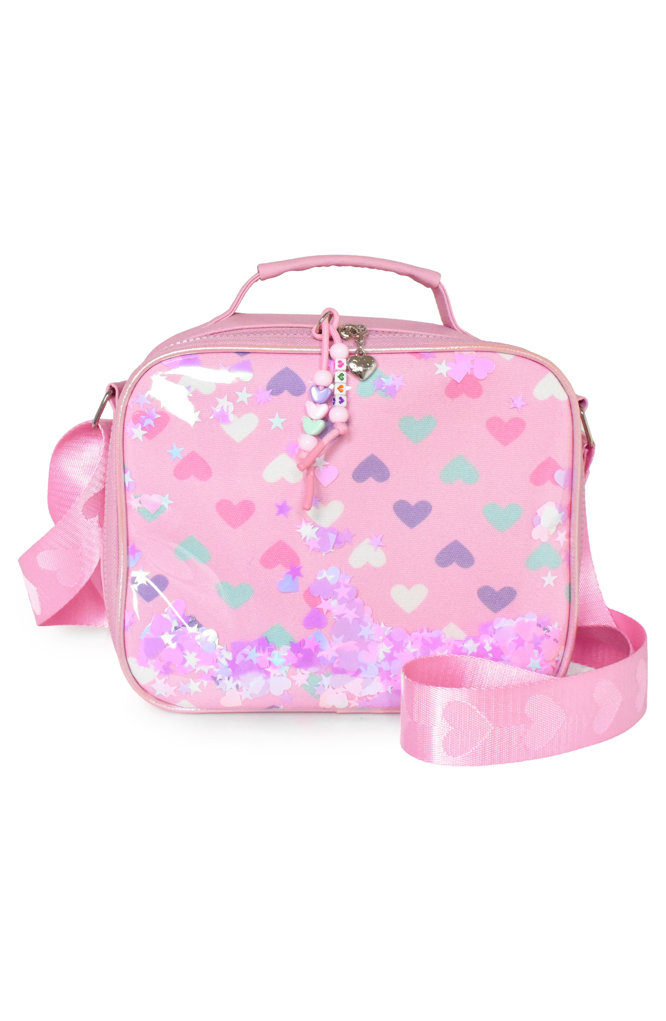 Kids' Heart Confetti Backpack & Lunch Bag Set, Alternate, color, BUBBLE GUM