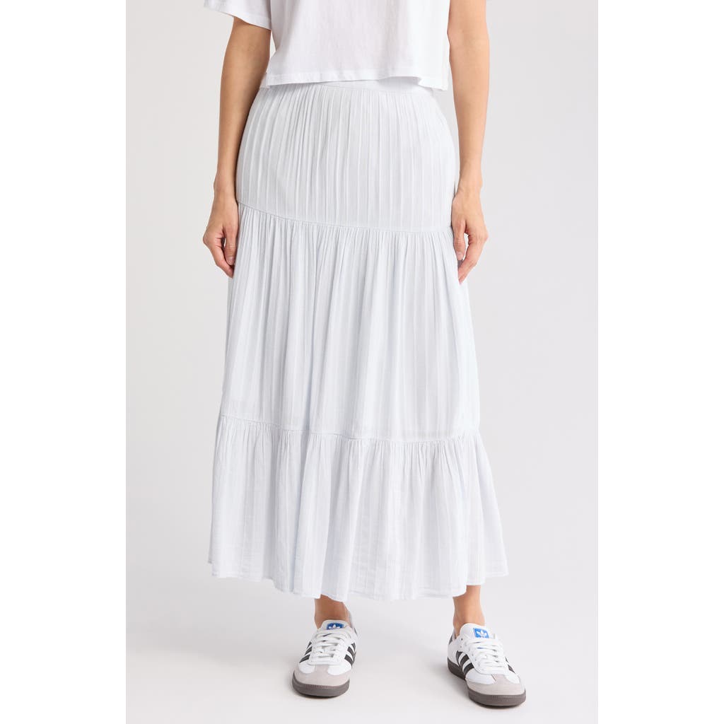 Abound Tiered Cotton Blend Maxi Skirt In Blue Illusion