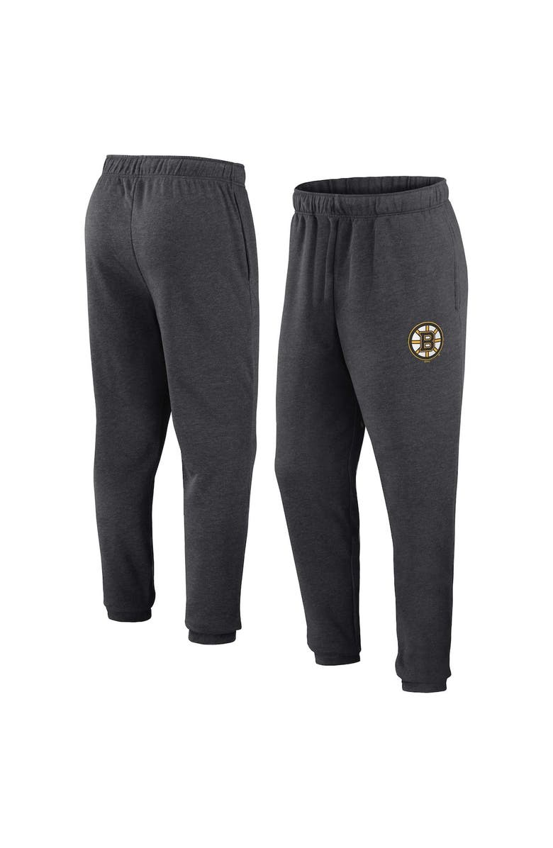 FANATICS Men's Fanatics Branded Heather Charcoal Boston Bruins Form Tracking Sweatpants, Main, color, 