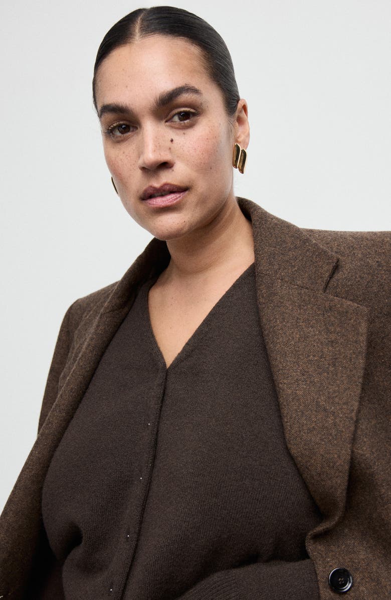 MANGO Simone Cardigan, Alternate, color, Chocolate