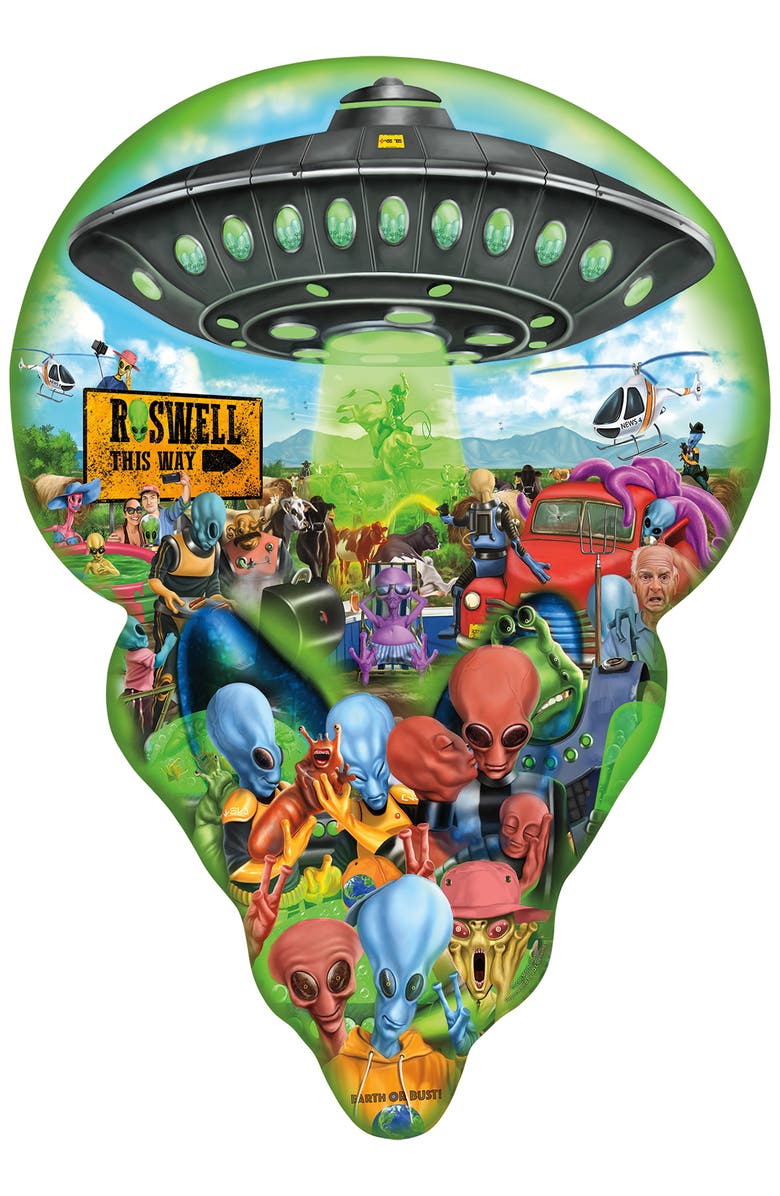 Sunsout Roswell This Way 750 piece Jigsaw Puzzle for Adults Special Shape, Alternate, color, Multicolor
