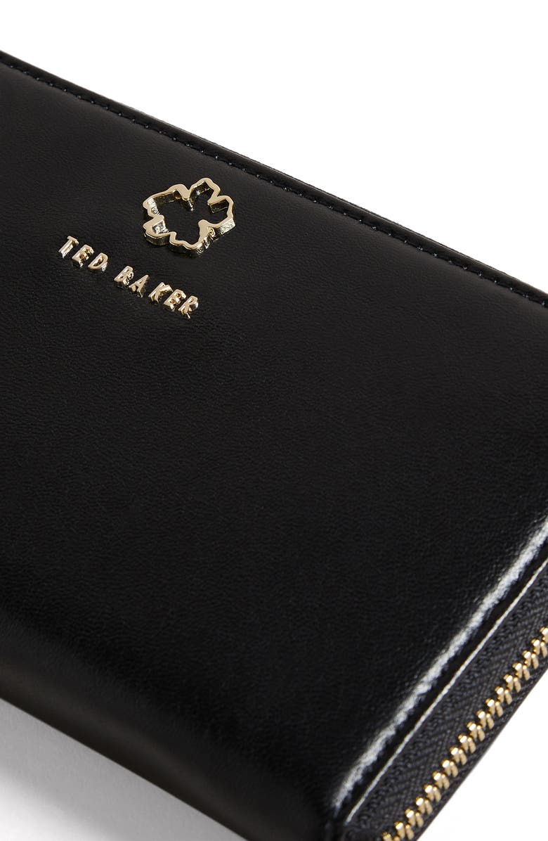 Ted Baker London Jorjana Flower Eyelet Large Leather Zip Wallet, Alternate, color, 