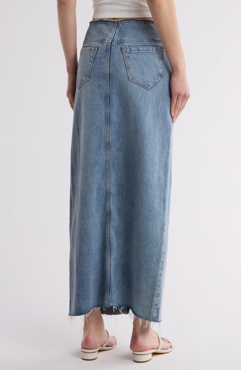 Kensie The Cut Off Maxi Denim Skirt, Alternate, color,
