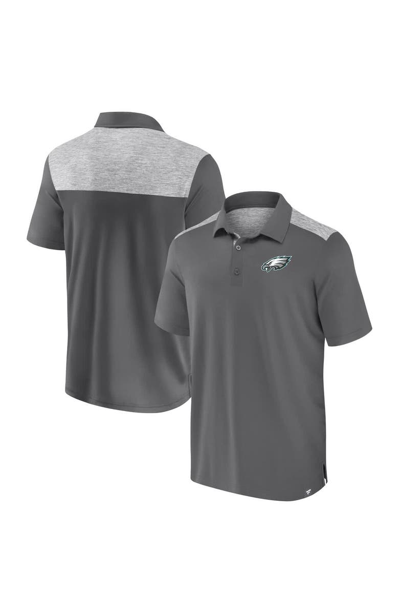 FANATICS Men's Fanatics Heather Gray Philadelphia Eagles Long Shot Polo, Main, color, 