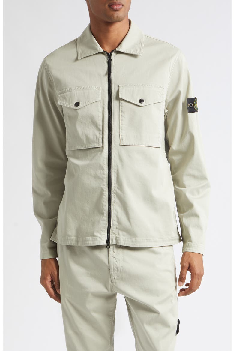 Stretch Cotton Overshirt, Main, color, V0095 SAND