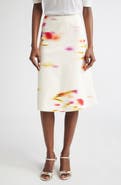 FERRAGAMO Blurred Print A-Line Skirt