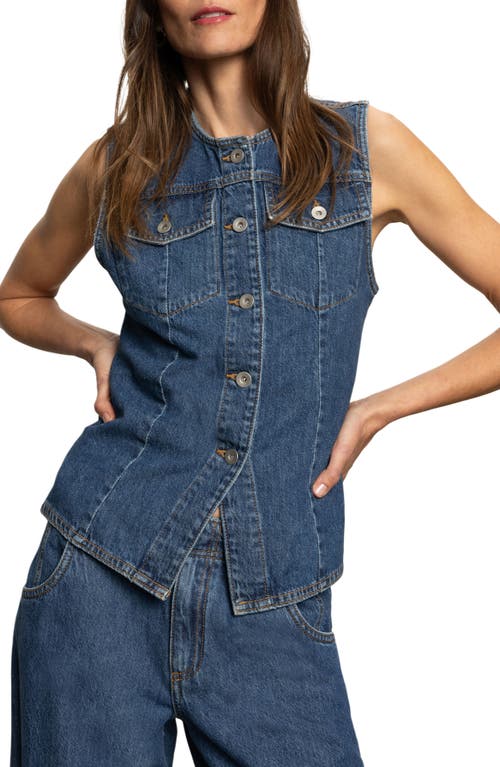 Sanctuary Maritime Denim Vest In Perfect Storm