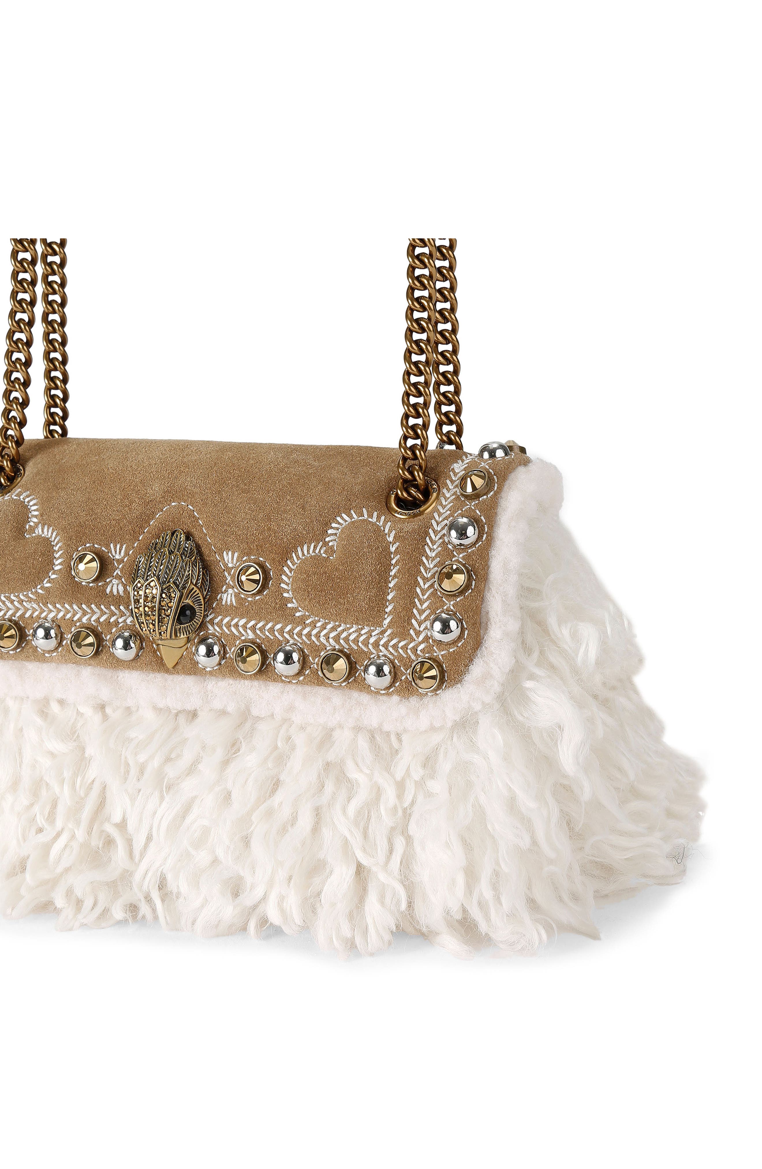 Mini Kensington Faux Fur Crossbody Bag, Alternate, color, TAN COMB