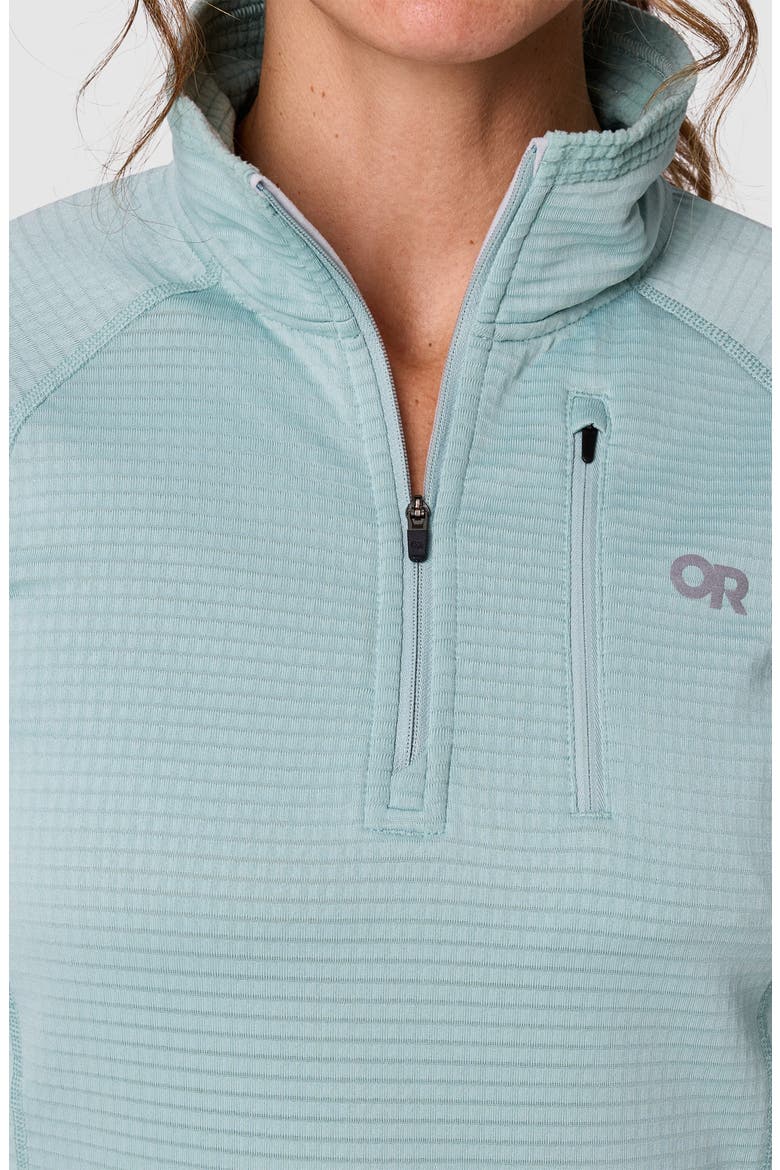 Vigor Grid Fleece Quarter Zip, Alternate, color, THYME