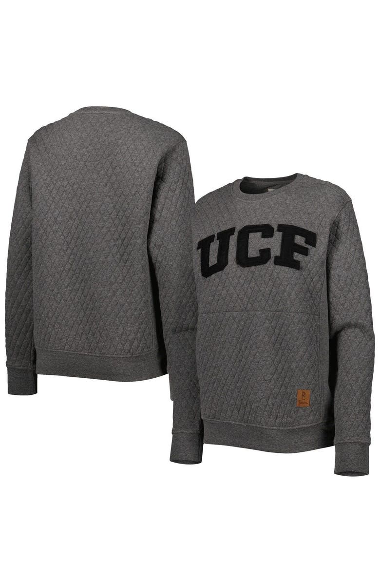 PRESSBOX Women's Pressbox Heather Charcoal UCF Knights Moose Quilted Pullover Sweatshirt, Main, color, Heather Gray