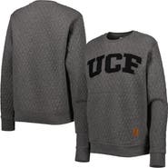 PRESSBOX Women's Pressbox Heather Charcoal UCF Knights Moose Quilted Pullover Sweatshirt