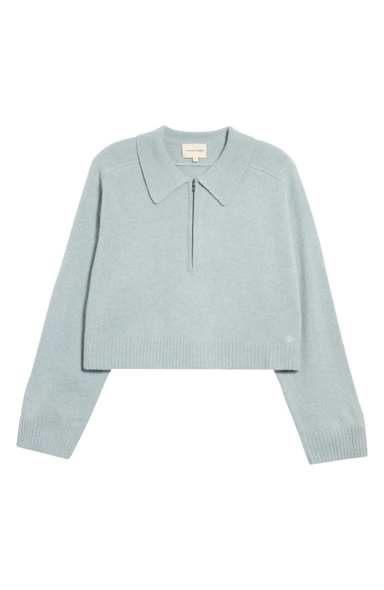 LOULOU DE SAISON Crop Half Zip Yak & Merino Wool Sweater, Alternate, color,