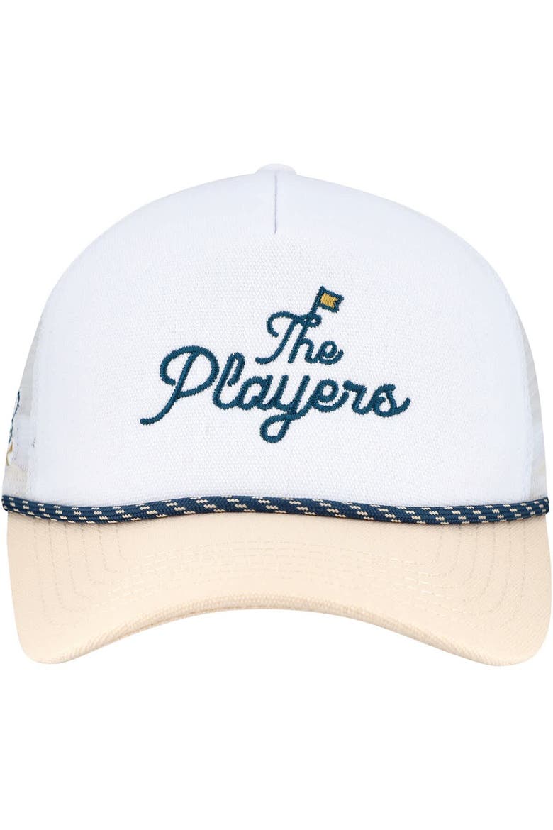Men's Barstool Golf  White/Tan THE PLAYERS Nailhead Canvas Rope Adjustable Hat, Alternate, color, White