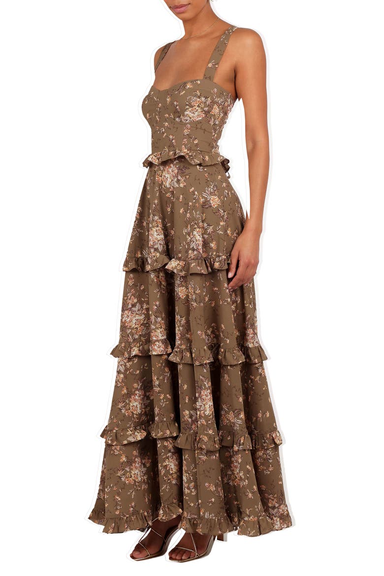 Lillee Tiered Maxi Dress, Alternate, color, OLIVE PRINT