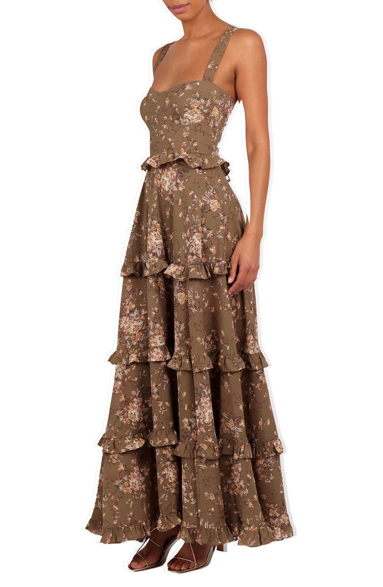 Petal & Pup Lillee Tiered Maxi Dress, Alternate, color, Olive Print
