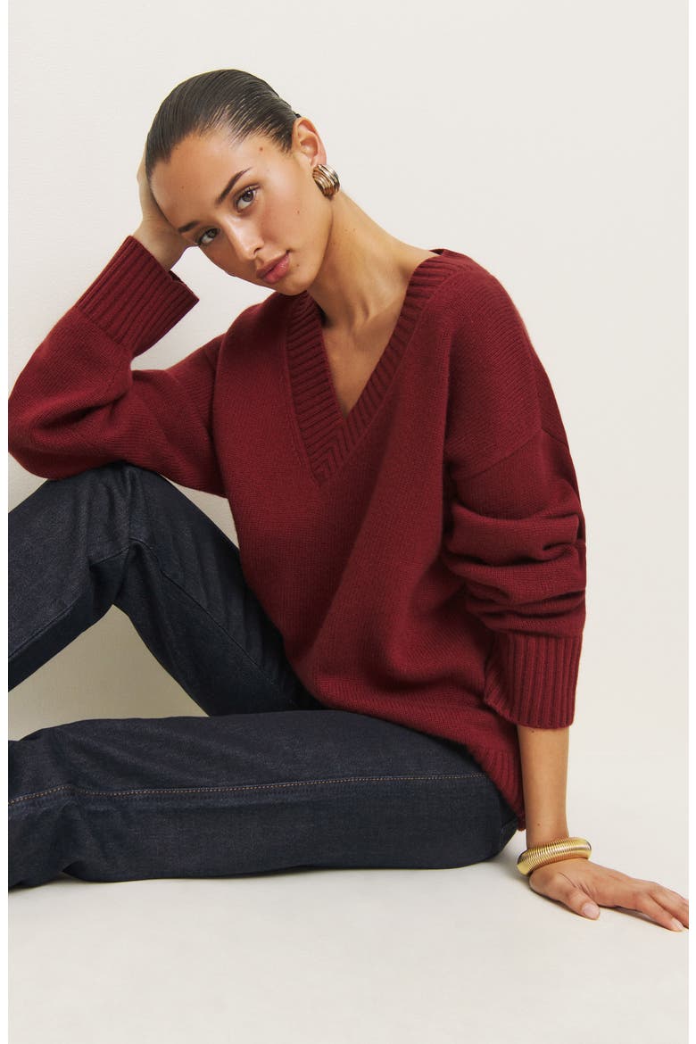 Jadey Oversize Cashmere Sweater, Alternate, color, CHIANTI