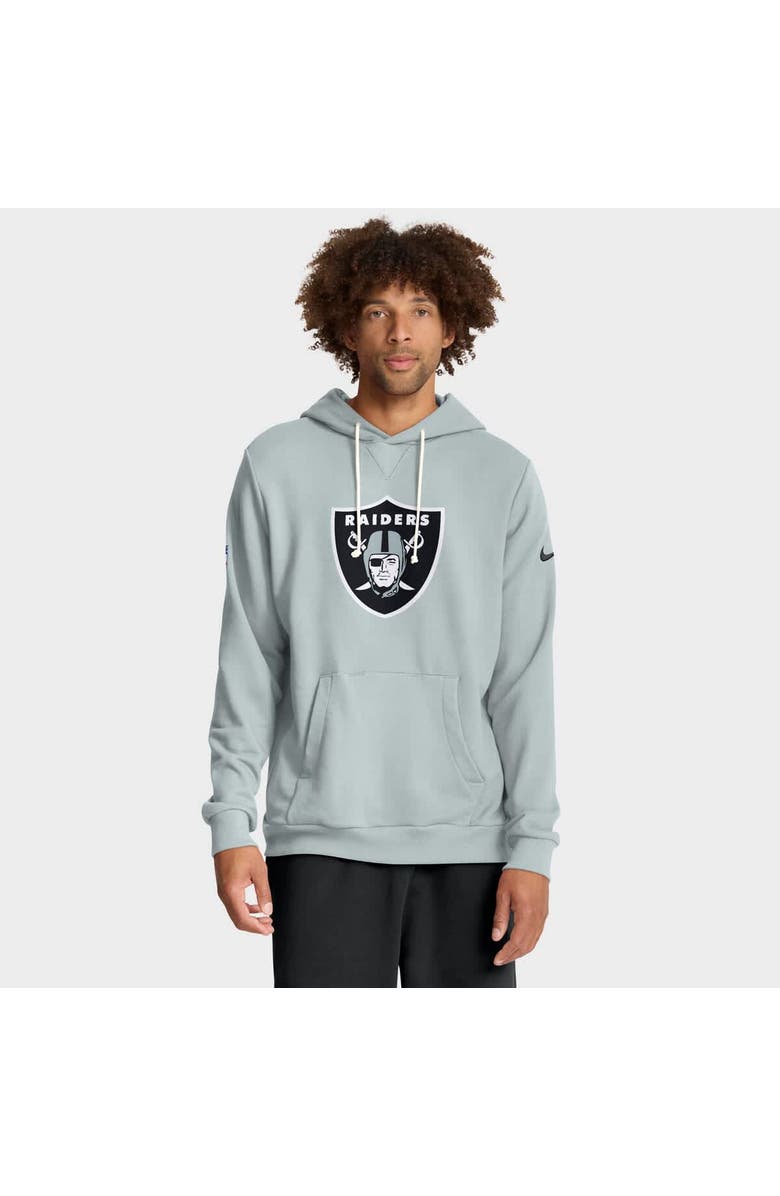 Nike Men's Nike Silver Las Vegas Raiders Sideline Standard Issue Initial Home Dri-FIT Hoodie, Alternate, color, Silver