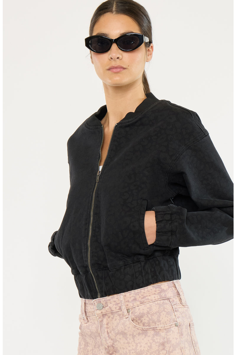 Mirabelle Bomber Jacket, Alternate, color, Black Leopard Print