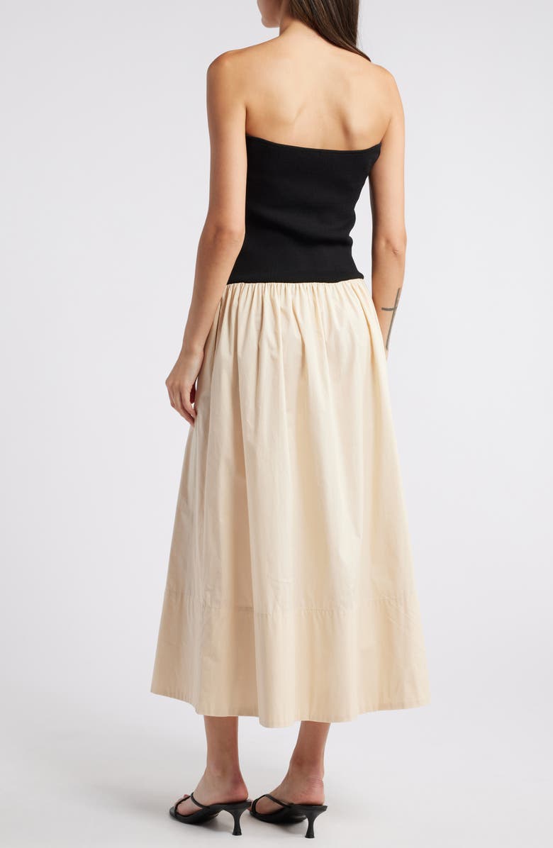 Pistola Mavo Strapless Midi Dress, Alternate, color, Pepper And Salt