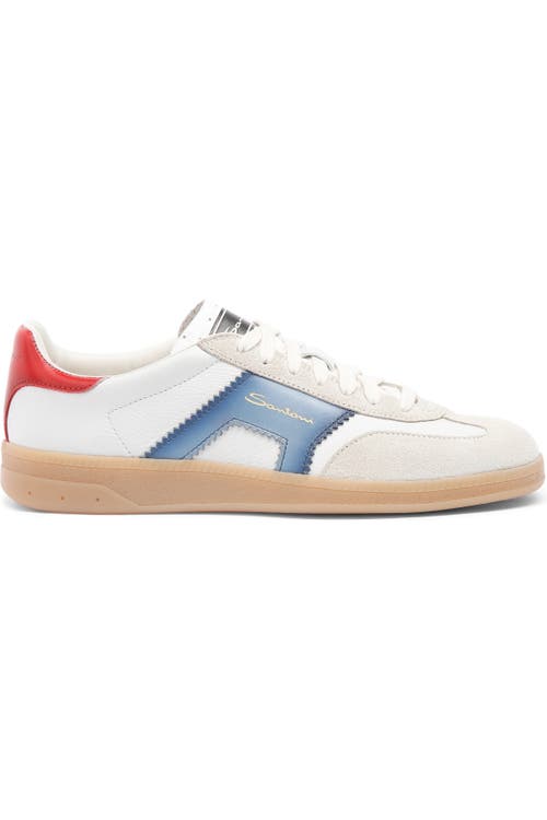 Santoni Leather And Suede Dbs Oly Sneaker