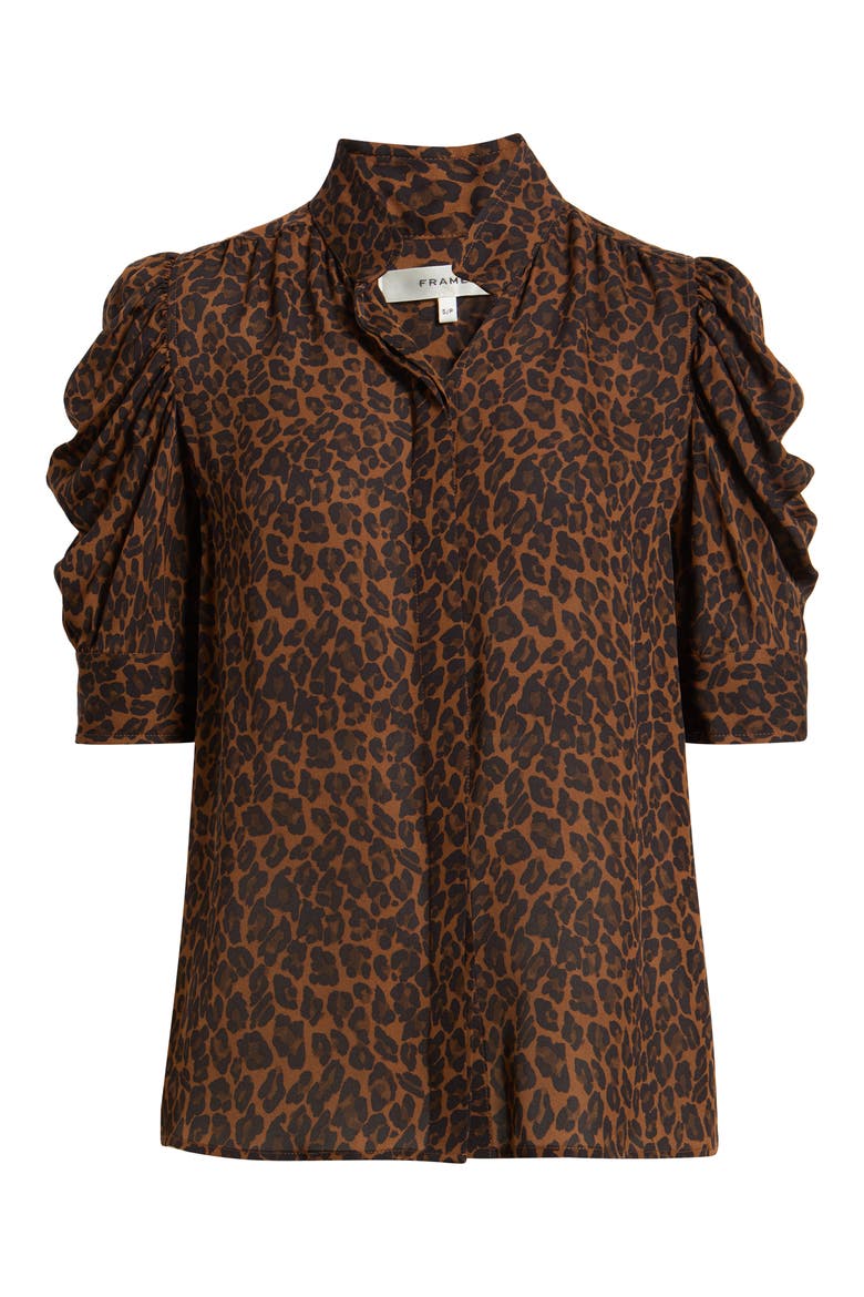The Gillian Silk Top, Alternate, color, LIGHT LEOPARD MULTI