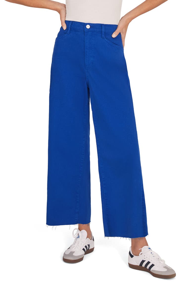 The Mischa Raw Hem Wide Leg Jeans, Main, color, ELECTRIC BLUE