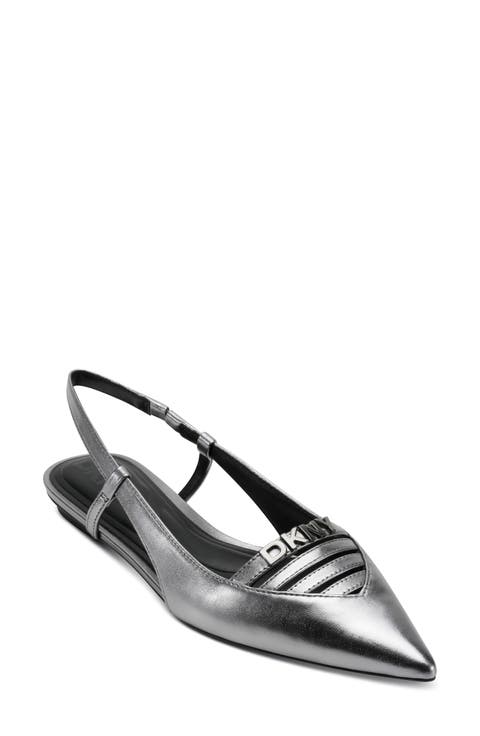 Mikado Slingback Pointed Toe Flat (Women)