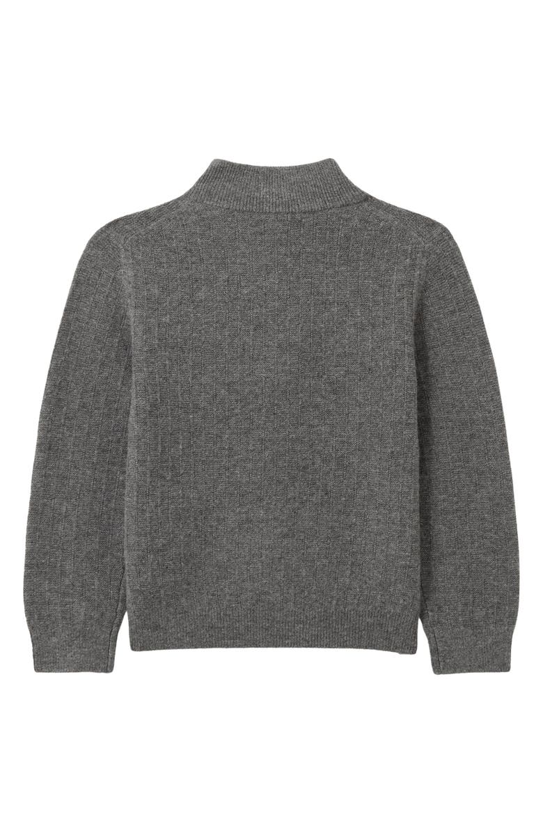 Reiss Kids' Chester Jr. Half Zip Wool Sweater, Alternate, color, Mid Grey Melange