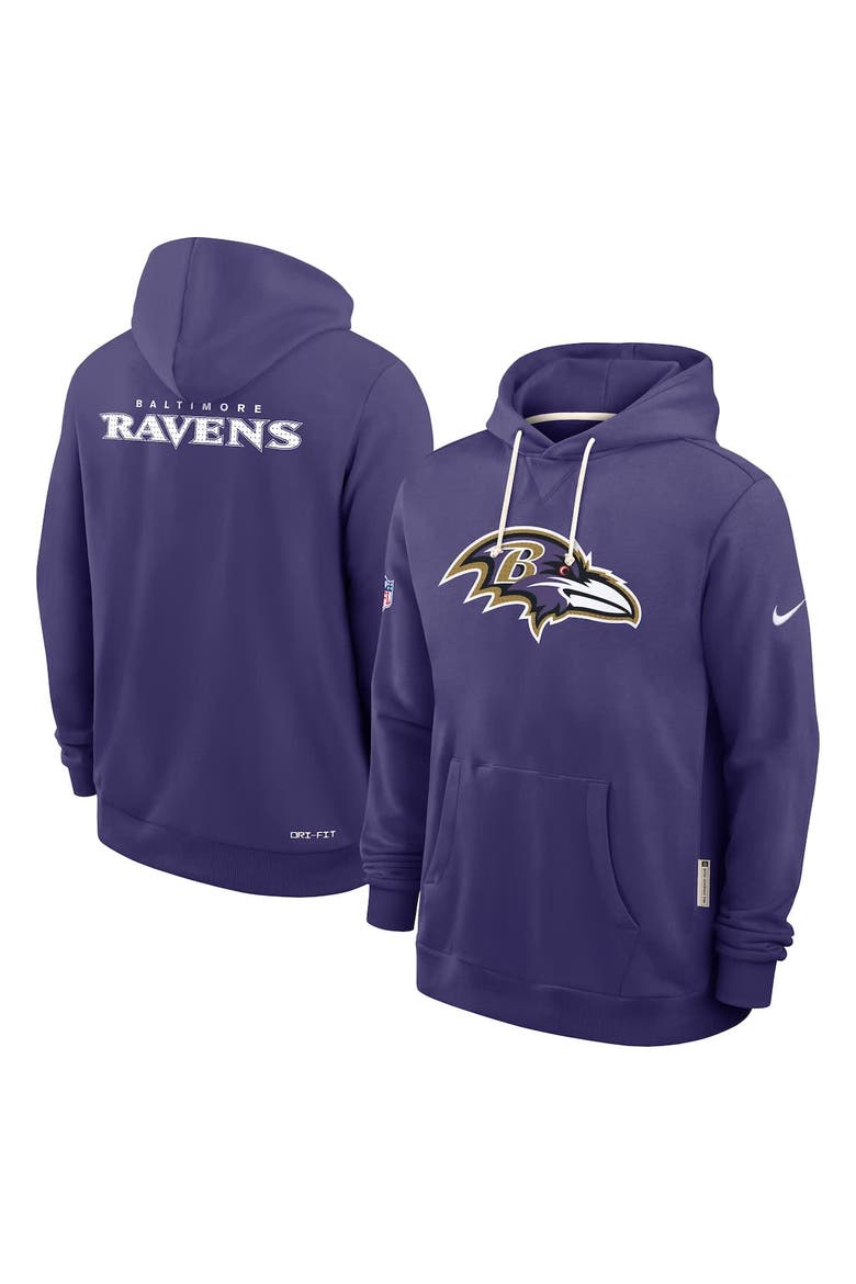 Men's Nike Purple Baltimore Ravens Sideline Initial Home Performance Pullover Hoodie, Alternate, color, Purple