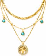 REBL Tree of Life Turquoise Layered Necklace