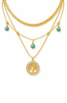 Tree of Life Turquoise Layered Necklace