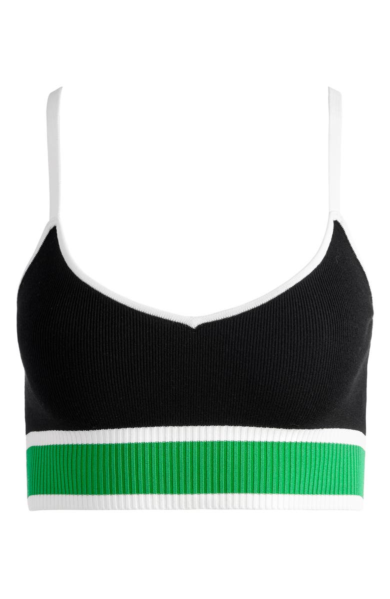 Alice + Olivia Maude Colorblock Rib Merino Wool Bralette, Alternate, color, 