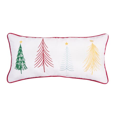 Colorful Trees Throw Pillow, 12" x 24"