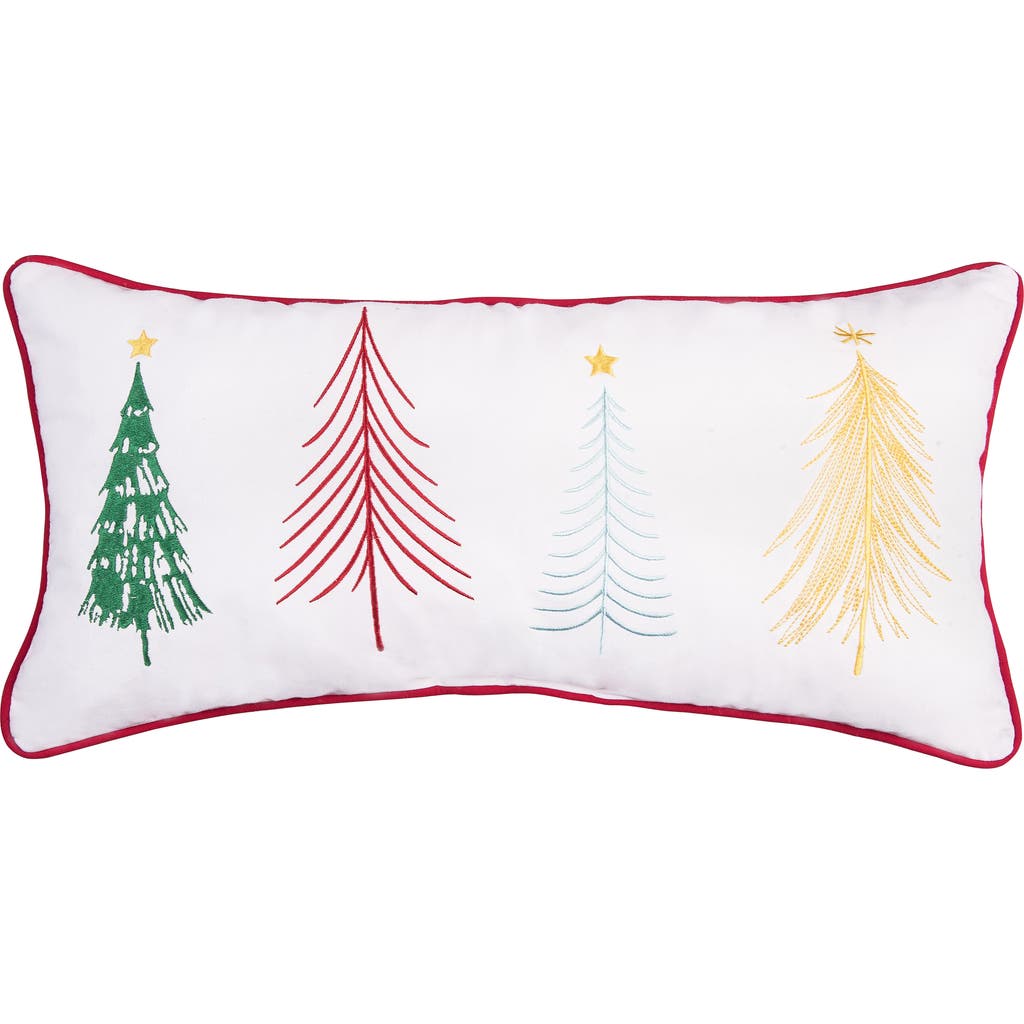 Carol & Frank Colorful Trees Throw Pillow, 12" X 24" In Red