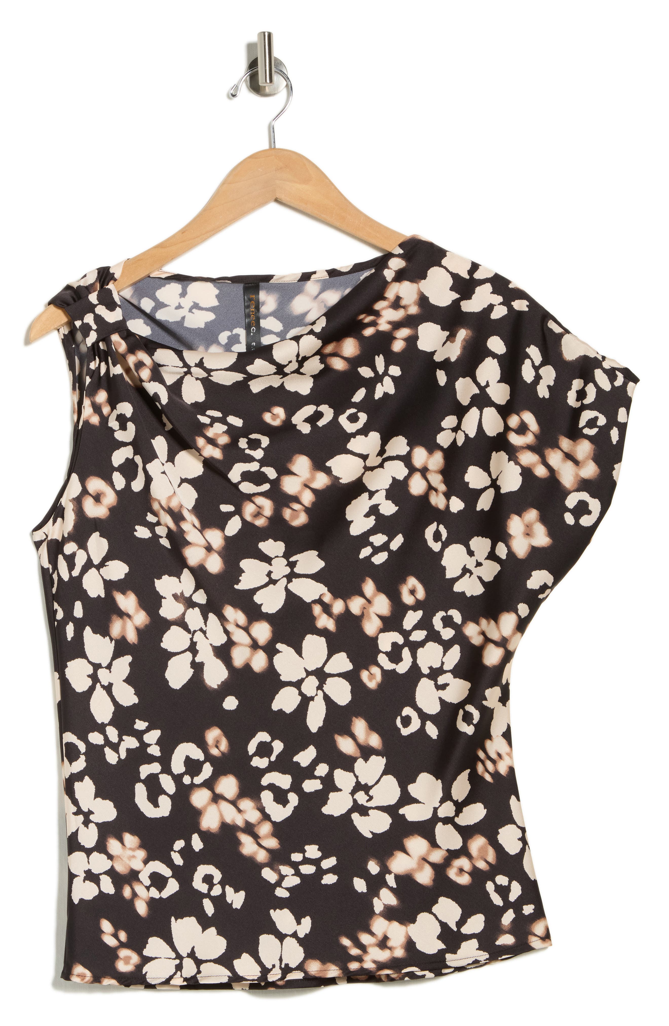 Renee C Asymmetric Satin Top